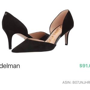 Sam Edelman Jaina, Black Suede Heels Size 8 W, New.              Ships for 4.99